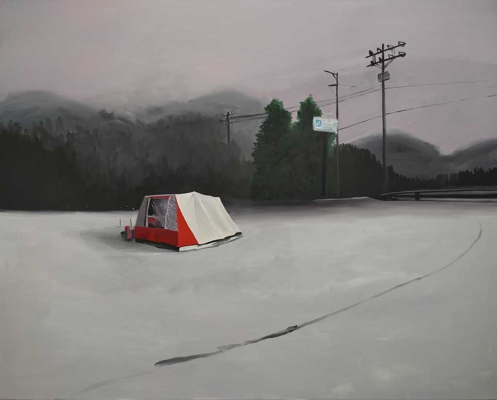White and Red Tent - Charlotte Brisland